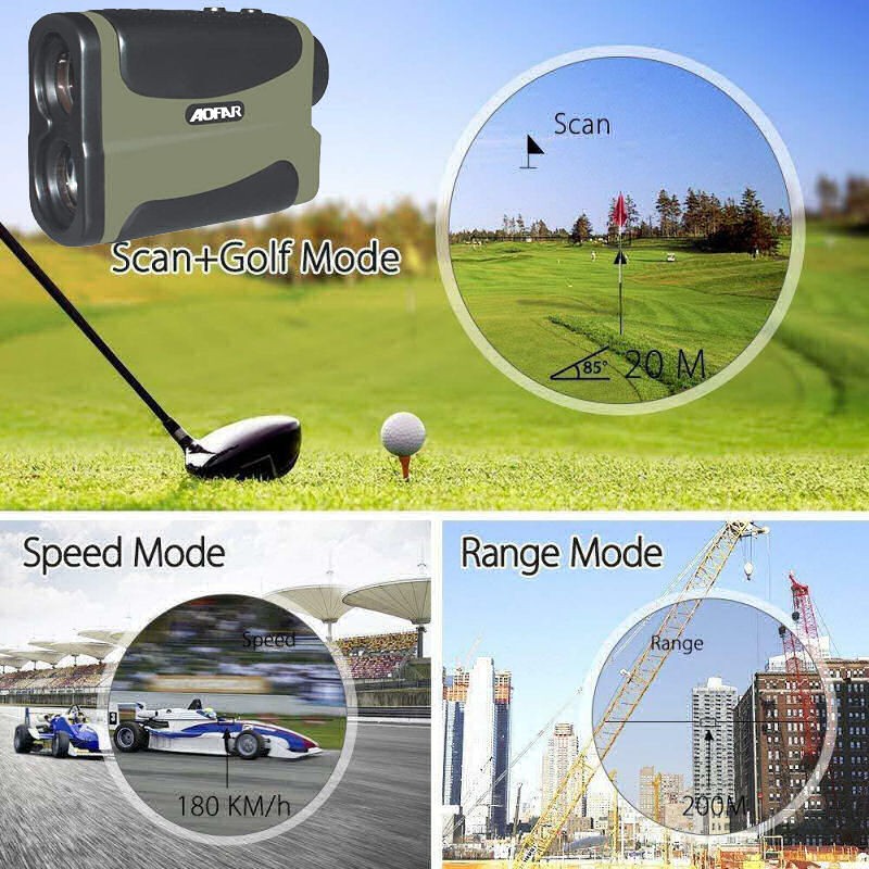 Telemetro Laser medidor Velocidad, Distancia y Altura Rangefinder Aofar AF1000 alta precisión